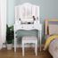 Luxs Bureau De Maquillage Coiffeuse Blanche Avec Tabouret Et Miroir Pivotant En Bois De Pin Massif Blanc Achat Vente Coiffeuse Luxs Bureau De Maquillage C Soldes Sur Cdiscount Des