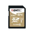 Carte mémoire SDXC 64Go Emtec CL10 Gold+ UHS-I 85MB/s - Sous blister-0