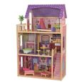 KIDKRAFT - Maison de poupées Kayla en bois + 11 pièces - Rose-0