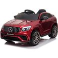 Voiture Électrique Enfant Mercedes Benz GLC63 S 12V Rouge - Siège Similicuir - Suspension - Soft Start-0