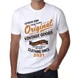 Homme Tee-Shirt Des Vêtements Vintage Originaux Depuis 2021 – Original Vintage Clothing Since 2021 – 2 Ans T-Shirt Cadeau 2e-0