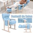 Fauteuil chauffeuse Convertible 1 Place - Fauteuil lounge design capitonné inclinaison (bleu) NOUVEAU -YES-0