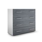 Vladon Commode buffet Pavos en Blanc mat - Avola-Anthracite