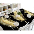 MOUTON MAISON DECO Nappe de table Motif Plumes d'ors coeurs 3D effect imperméable et antipoussière 140 x 200cm