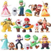 Figurines Super Mario bros Mario Kart Nintendo jeux vidéo Luigi Donkey Kong Toad Princesse Peach Yoshi enfant jouet Lot de 18
