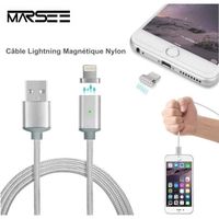 Câble Lightning Magnétique Nylon Tressé,Marsee USB Magnétique Données Cordon 1.2M Rapide de Charge pour iPhone 7 6s 6Plus -7 6s