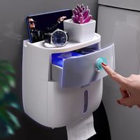 Porte-papier hygiénique étanche porte-serviettes en papier plastique mural étagère de salle de bain boîte de rangement Portable