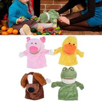 Marionnettes à main douces pour enfants - FAFEICY - Lot de 4 animaux interactifs en peluche
