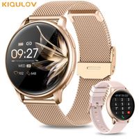 KIQULOV Montre Connectée Femme avec Appel Bluetooth 1.32'' Smartwatch avec SpO2/Étanche/Sommeil/Calorie/19 Modes Sportif Android