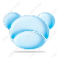 TD® Assiette à dîner en silicone pour enfants dessin animé ours tout-en-un complément alimentaire compartimenté vaisselle pour bébé