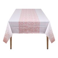 Trimming Shop Imprimé à Pois en Or Rose Blanc Nappe, 137cm x 274cm - Rectangulaire Jetable Plastique Nappe de Table