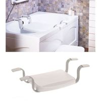 Siège de baignoire VITAEASY - Embouts antidérapants en caoutchouc - L 43 x l 34 cm - Blanc et chromé