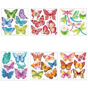 Sticker Papillon Floral D'Harmonie - 12 Cm - Multicolore - Neuf