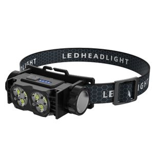 Lampe Frontale LED – 5 Modes (fort, Moyen, Faible, Rouge, Clignotant), Capteur Gestuel, 34 G, étanche, 3AAA