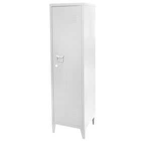 ARMOIRE DE BUREAU Casier vestiaire blanc de bureau 1 porte, style industriel - dimensions 38x38xH137cm
