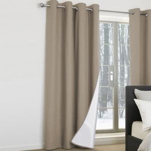 RIDEAU ID MARKET - lot de 2 rideaux thermiques taupe 135X