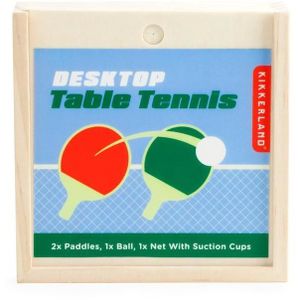 KIT TENNIS DE TABLE Kikkerland jeu de ping-pong Mini 11,2 cm bois vert 4 pièces