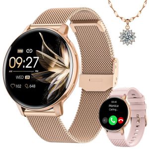 MONTRE CONNECTÉE KIQULOV Montre Connectée Femme avec Appel Bluetooth 1.32'' Smartwatch avec SpO2/Étanche/Sommeil/Calorie/19 Modes Sportif Android