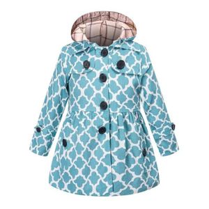 MANTEAU - CABAN Trench-coat filles manteau de filles manteau rembourré pour filles Manteau fleuri-uni fille 3-12 ans Bleu treillis