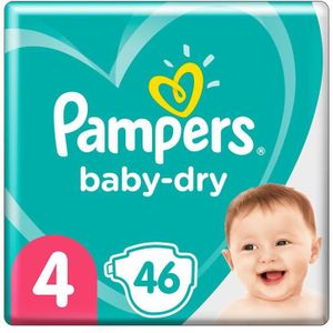 COUCHE Couches PAMPERS Baby-Dry taille 4 (9-14 kg) - 46 couches