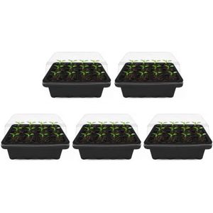 PACK GERMINATION Keyohome 5Pcs Mini Serre pour semis, Bac à semis Mini, Plateaux de semences avec Couvercle et 60 cellules, Serre de Jardin Plast69