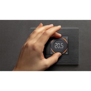 THERMOSTAT D'AMBIANCE VIMAR 02973.B Thermostat Smart à roulettes,Bluetooth,rétroéclairage LED,Blanc
