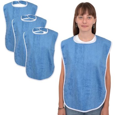 Bavoir Adulte Réglable 75x42.5cm - Polyester, Neuf, Idéal Pour Les Repas