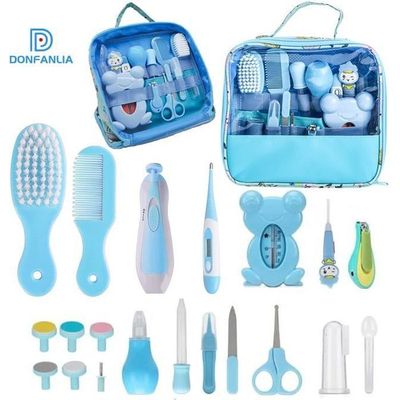 Kit De Soin Bébé 6 Pièces - Peigne, Brosse, Ciseaux, Coupe-ongles, Lime Et étui - Matériaux Doux Et Sûrs Pour Nouveau-né - Cadeau Naissance