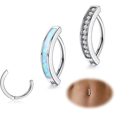 Kenivira 6 Pièce Piercing Nombril Acier Chirurgical Argent Percing Au