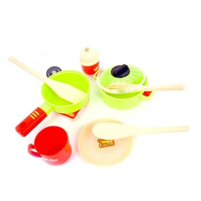 Jeu D'imitation Ensemble de Batterie de Cuisine En Métal + UStentile + Accessoires - Set Jouet Dinette Enfant 11 Pieces + 1 Carte - Jeux - Jouets