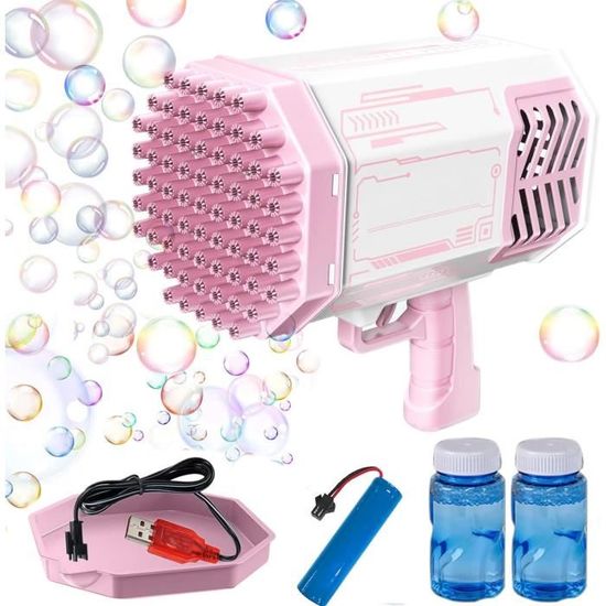 Pistolet à Bulles électrique Enfant - 10 Trous, Automatique, Fusée à Savon - Jeu Extérieur Fun