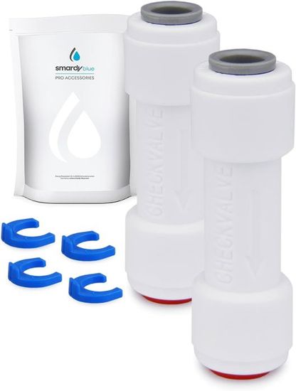 2 Clapets Anti-retour 1/4" (6.35mm) - Pour Système Osmose Inverse, Filtre Frigo, Traitement Eau - Qualité Alimentaire