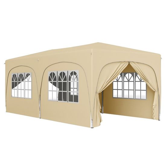 Tente De Jardin 4x6m – Tonnelle Professionnelle Avec Panneaux Latéraux | Imperméable, Résistante UV Et Vent | Pour Mariage, Fête, Événements - 7