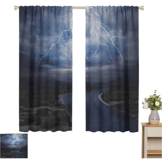Rideaux Occultants Sport Extrême Moto Cross - Lot De 2 - 70x160 Cm - Isolation Thermique Et Phonique - 7
