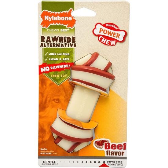 Jouet à Mâcher Indestructible Pour Chien - En Nylon Résistant - Saveur Bœuf - Nettoie Les Dents Et Occupe Les Mâcheurs Agressifs - 7
