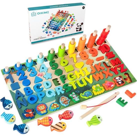 Generic Arbre en bois multifonctionnel, chiffres, Puzzle, jouets