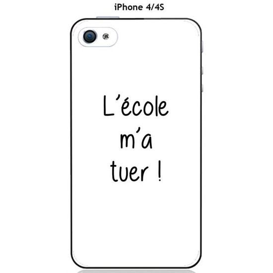 Coque Apple Iphone 4 4s Citation L Ecole Achat Coque Bumper Pas Cher Avis Et Meilleur Prix Cdiscount