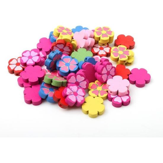 Perle Bois Visage Rayong Lot De 100 Perles En Bois Avec Visage De 20 Mm - Avec Boule Bois Visage