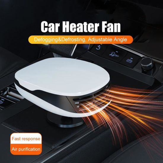 Chauffe-voiture Portable 12V 150W - 2 En 1 Chauffage/ventilateur - Rotatif 360° - Pour Dégivrage Et été