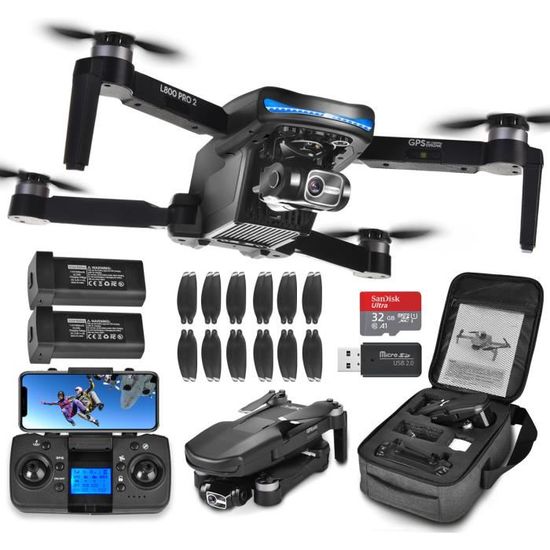 Drone Professionnel GPS L106-1 Avec Caméra 4K HD - Quadricoptère Sans Balais, évitement D'obstacles, FPV 3 Km, 20 Min Vol, Télécommande LCD 4,5 Pouces