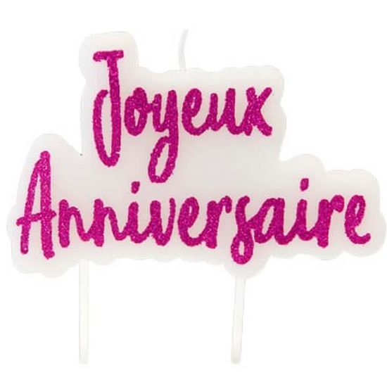 Decoration Gateau Anniversaire Avec 1 Bougie Blanche Et Rose Fuchsia R Bga1012 Cdiscount Maison
