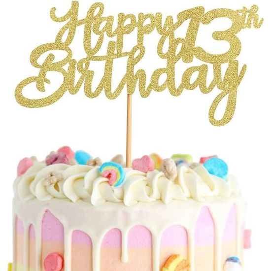 Karen's Cake Toppers Décoration De Gâteau Noire 4 – Topper Anniversaire En Acrylique Réutilisable