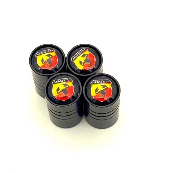 Lot 4 Bouchons Valve Pneu Aluminium Noir - Universel Voiture, Moto, Vélo - Protection Contre Poussière