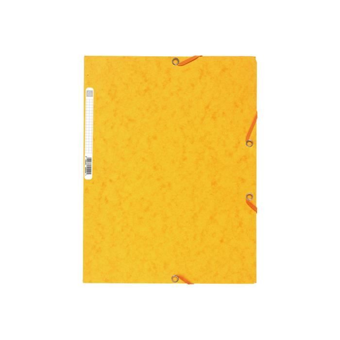 25 chemise 3 rabats à élastiques carte lustrée 400g/m2 - a4 - jaune