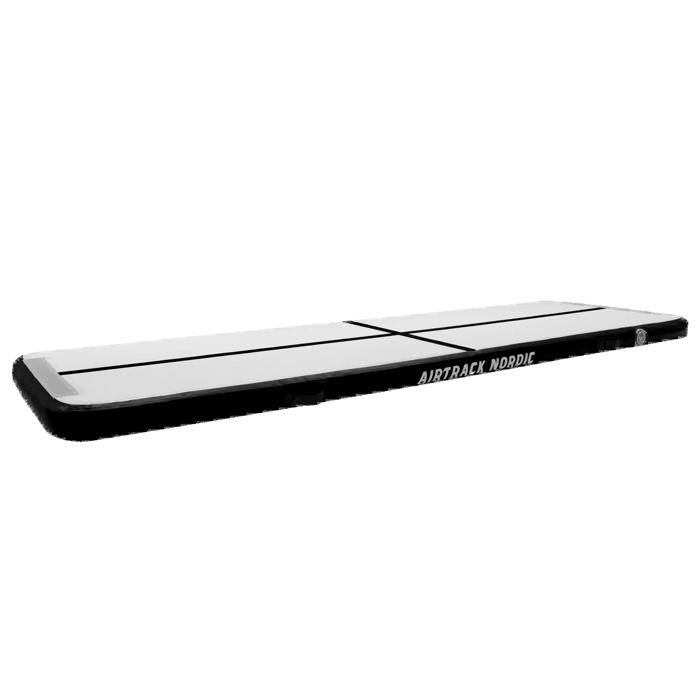 AirTrack Nordic Home 3m Tapis de Gym Gonflable - avec pompe à air électrique, idéal pour la gymnastique, le yoga - Noir