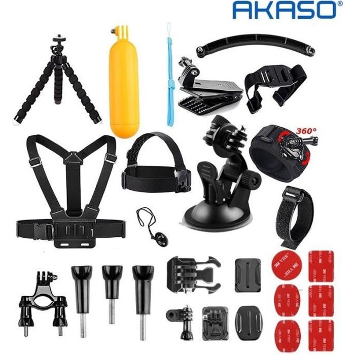 AKASO 2019 Caméra Sport Accessoires 14 en 1 Pack pour Gopro Hero AKASO EK7000 Brave 4 V50 Pro EK7000 Pro V50 Elite Vision3/4