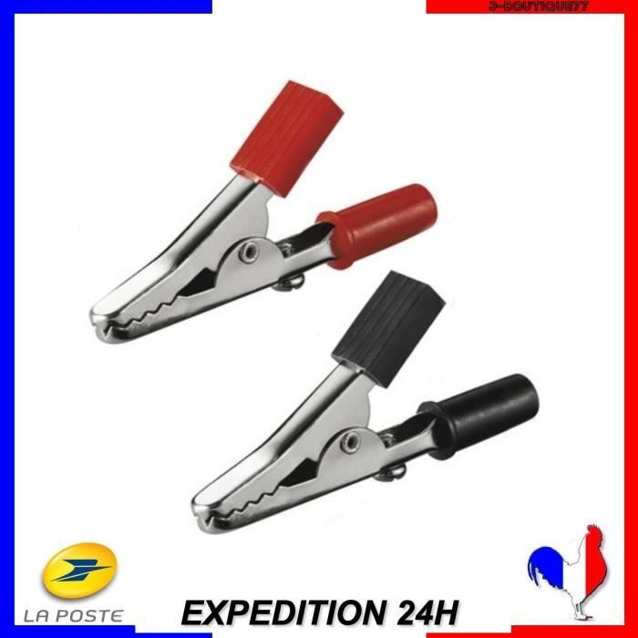 2 pièces pinces crocodiles faciles à utiliser connecteur de clip de batterie professionnel denté pour Circuit de PINCE test