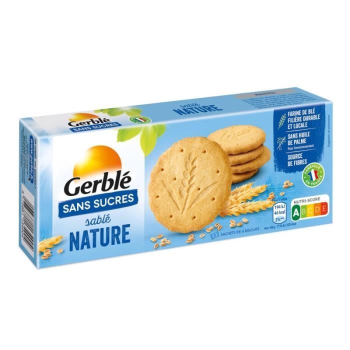 GERBLÉ - Sablé Nature Sans Sucre 132G - Lot De 4