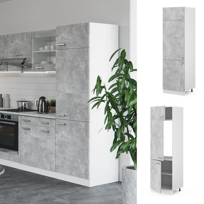 Meuble pour réfrigérateur VICCO R-Line Blanc/Beton 60 cm