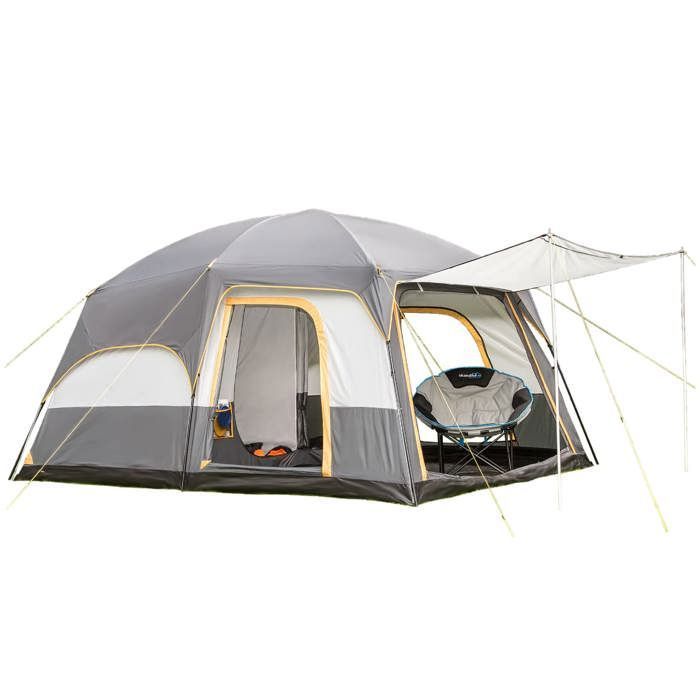 skandika Tønsberg 5 - Tente familiale avec tapis de sol cousu - 5 personnes - 420 x 300 cm - Gris